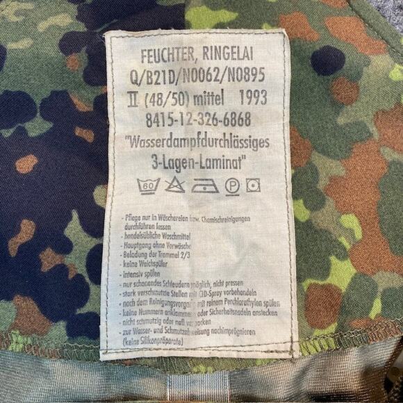 Vintage 1993 German Army Camouflage Overalls Military Field Pants - Picture 7 of 13